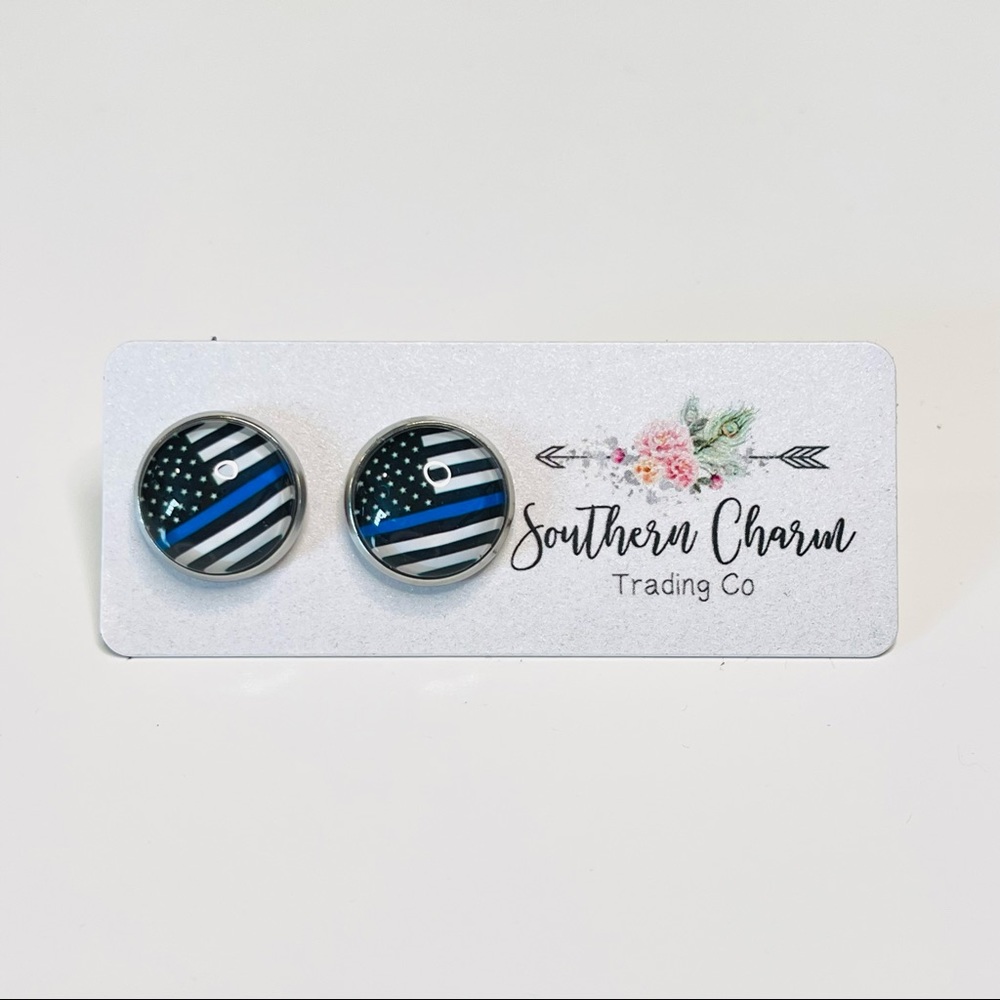 Thin Blue Line Studs